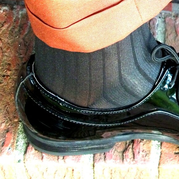 Mens Sheer Nylon OTC Thick N Thin Socks, TNT's Cap Toe and Heel, Black SZ 10-13 - Picture 11 of 16